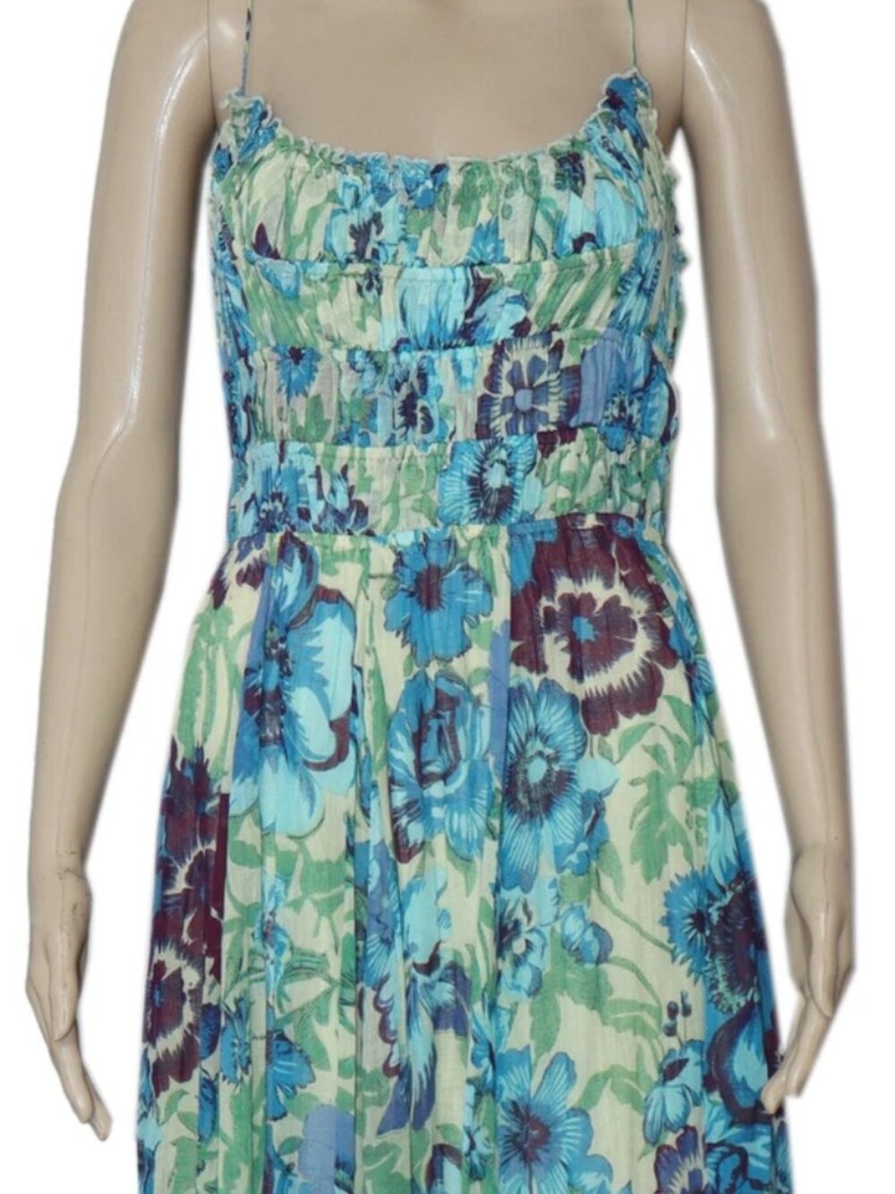 Free People FP One Ciella Printed Maxi Dress Floral Smocked XS - Picture 7 of 7